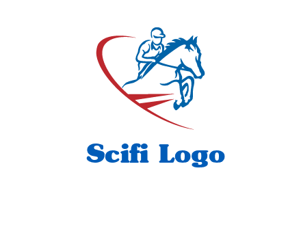 horse rider sports logo