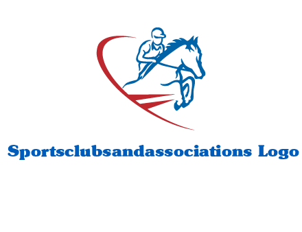 horse rider sports logo