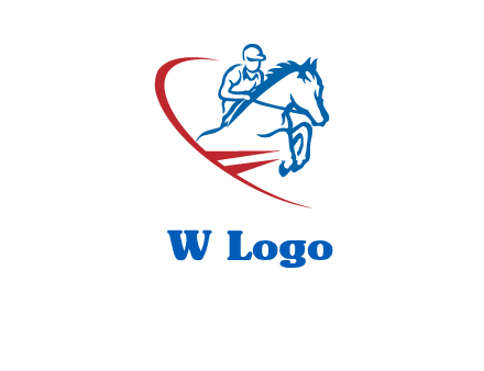 horse rider sports logo