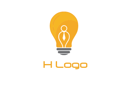 abstract person in bulb logo