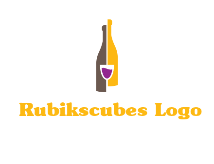 wine bottle with glass logo