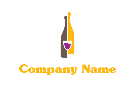 wine bottle with glass logo