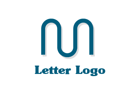 curvy line forming letter M logo