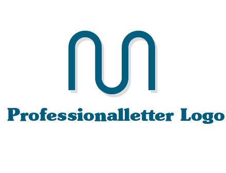 curvy line forming letter M logo