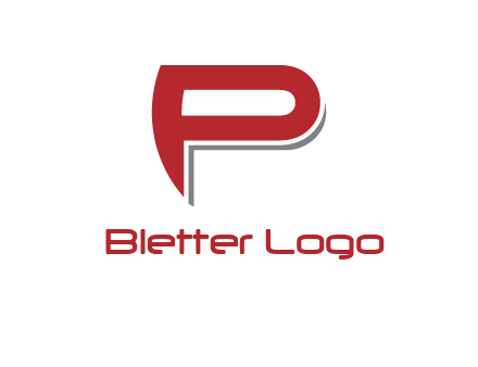 curved letter P logo