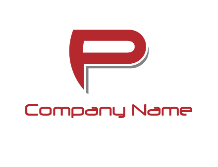 curved letter P logo