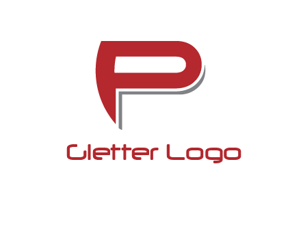 curved letter P logo