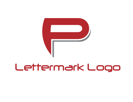 curved letter P logo