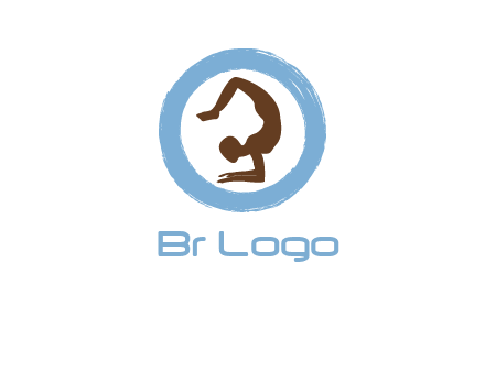 yoga pose in circle logo