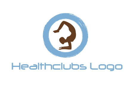 yoga pose in circle logo