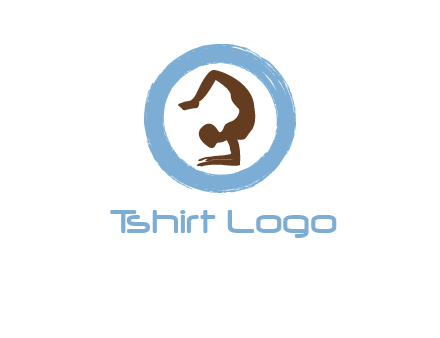 yoga pose in circle logo