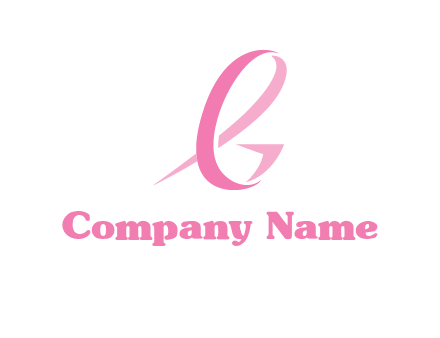 cancer ribbon letter G logo