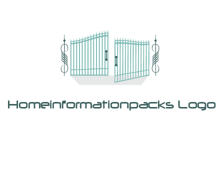 ornamental open gate icon