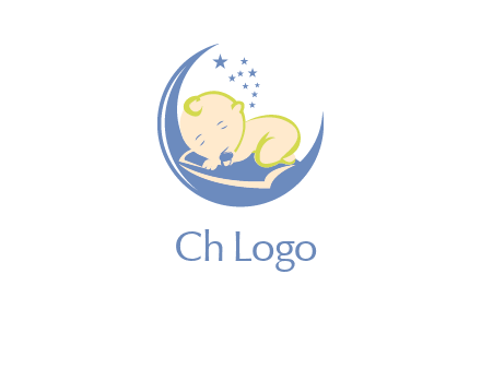 baby on moon and stars logo