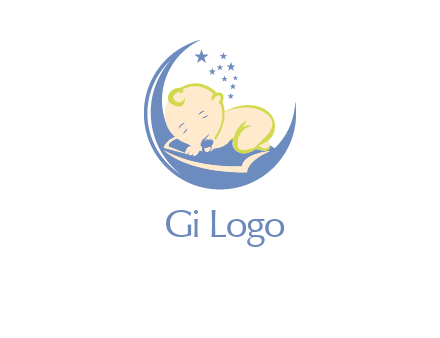 baby on moon and stars logo