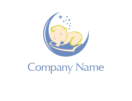 baby on moon and stars logo