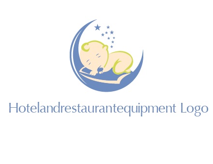 baby on moon and stars logo