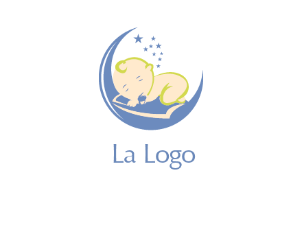 baby on moon and stars logo