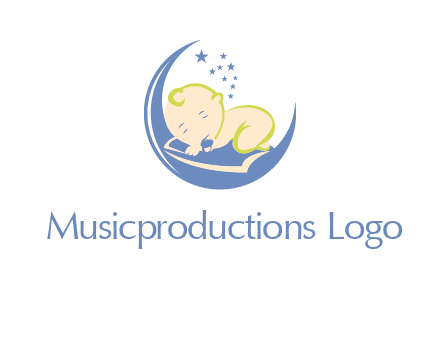 baby on moon and stars logo