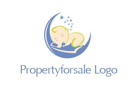 baby on moon and stars logo