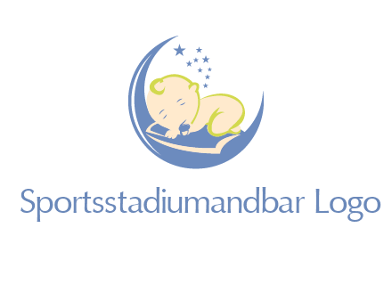 baby on moon and stars logo