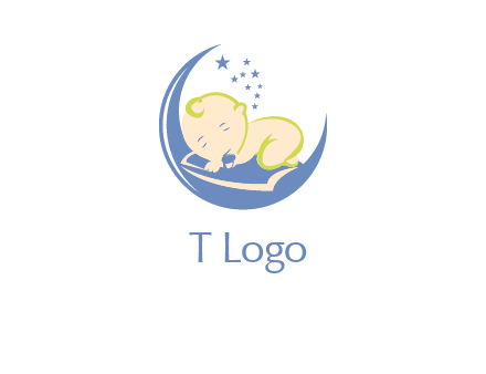 baby on moon and stars logo