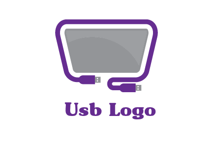 usb cable and monitor icon