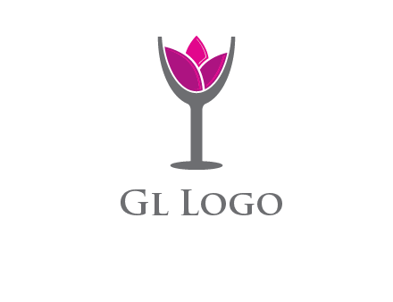 lotus in wine glass graphic