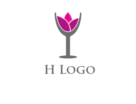 lotus in wine glass graphic