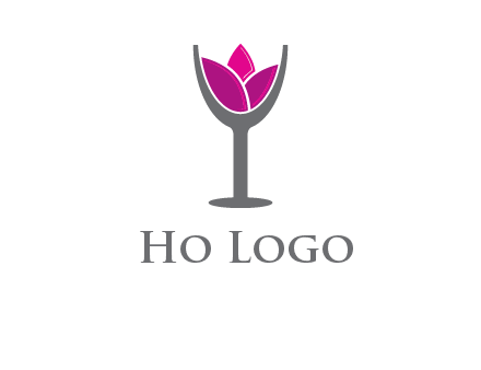 lotus in wine glass graphic