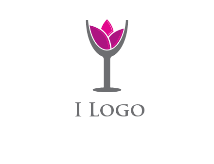 lotus in wine glass graphic