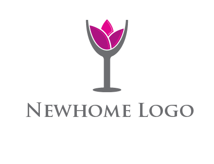 lotus in wine glass graphic