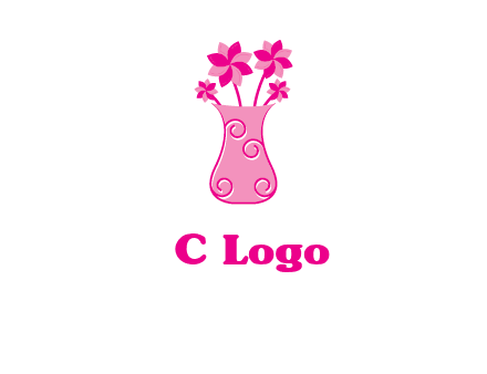 flower in vase logo