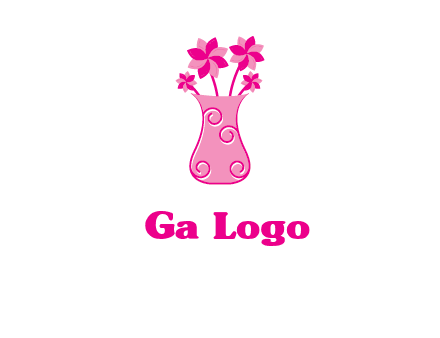 flower in vase logo