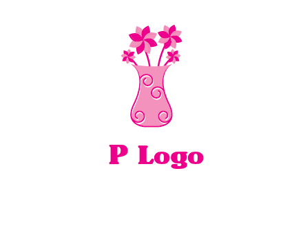 flower in vase logo