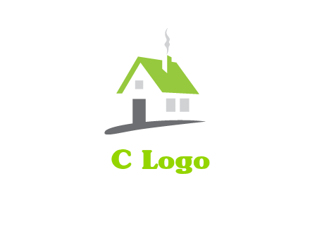 negative space house logo