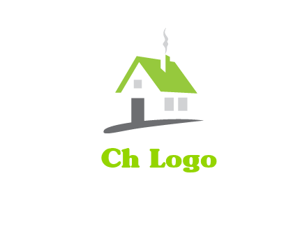 negative space house logo