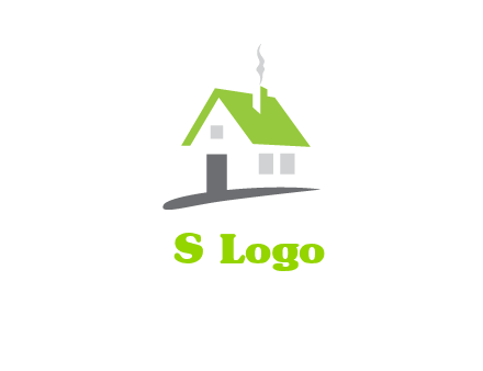 negative space house logo