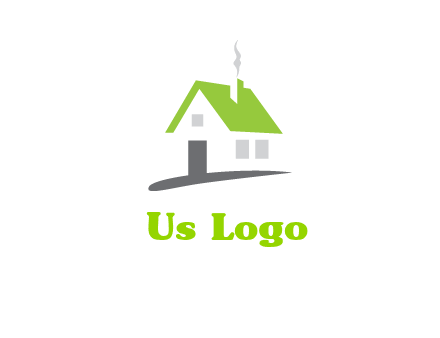 negative space house logo