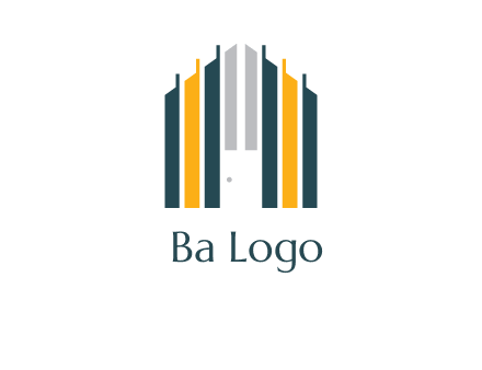 vertical lines house shape logo