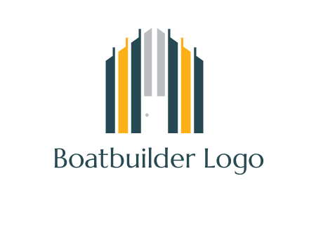 vertical lines house shape logo