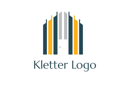 vertical lines house shape logo