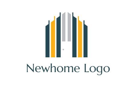 vertical lines house shape logo