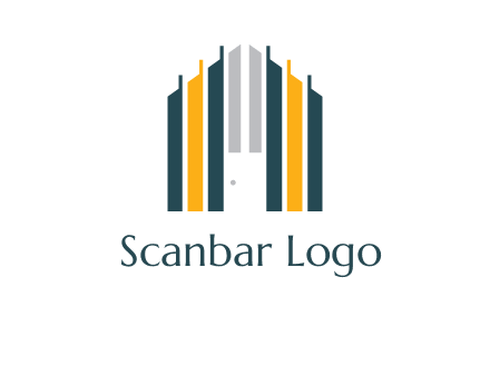 vertical lines house shape logo