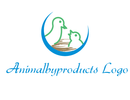 birds in a nest logo with a crescent