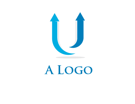 upward arrows in U shape logo