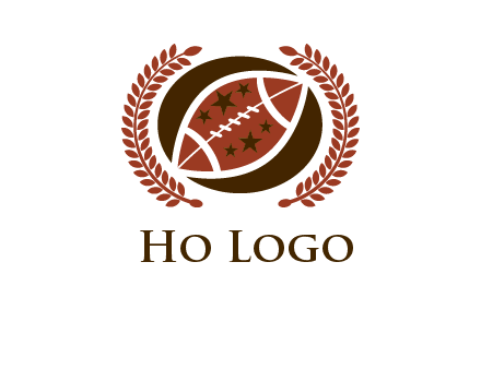 football and laurel wreath logo