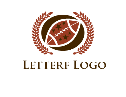 football and laurel wreath logo