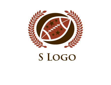 football and laurel wreath logo