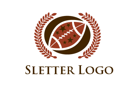 football and laurel wreath logo